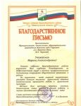 Благодарственное письмо Администрации Краснобаковского района 2011 г.